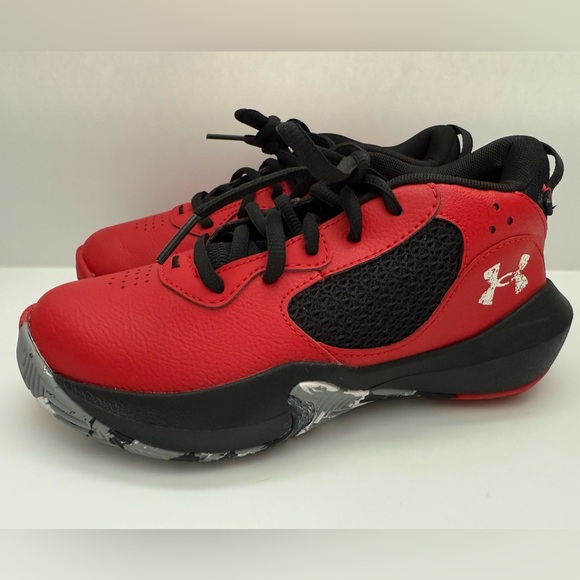 Under Armour Lockdown 6 Black Red 3025618-600 Boys Basketball Sneakers SZ 1 - Picture 3 of 9